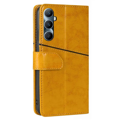 For Realme C65 4G Case PU Leather Geometric Splicing Stand Phone Cover