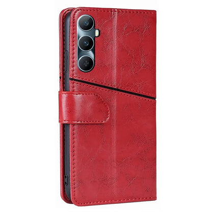 For Realme C65 4G Case PU Leather Geometric Splicing Stand Phone Cover