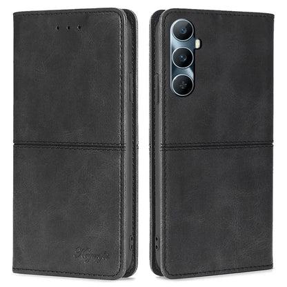 For Realme C65 4G Case Cowhide Texture PU Leather Phone Cover with Card Slots