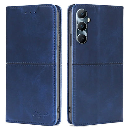 For Realme C65 4G Case Cowhide Texture PU Leather Phone Cover with Card Slots