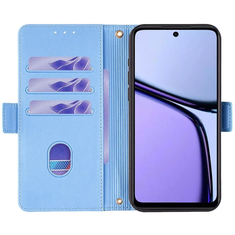 For Realme C65 4G Case RFID Blocking Wallet Card Holder Phone Cover with 2 Straps