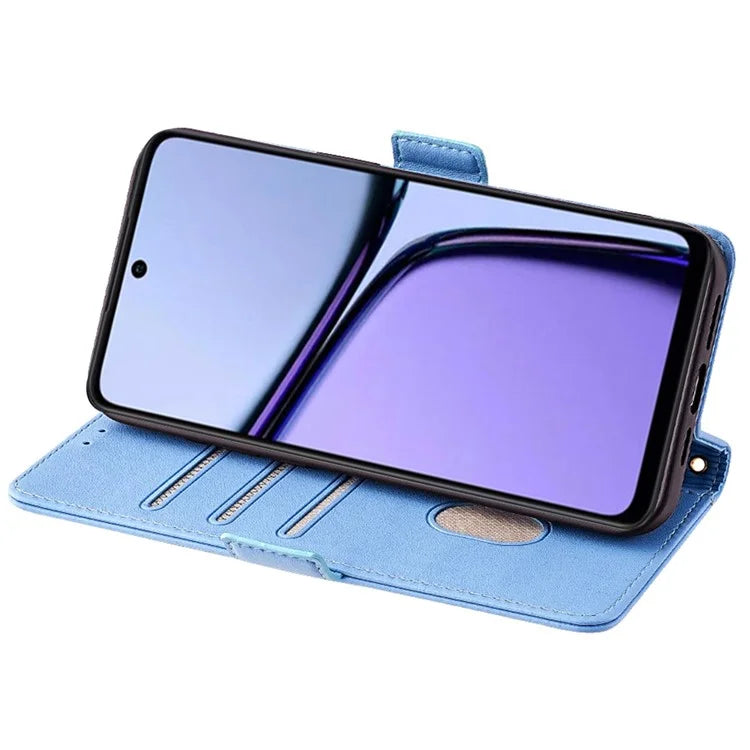 For Realme C65 4G Case RFID Blocking Wallet Card Holder Phone Cover with 2 Straps