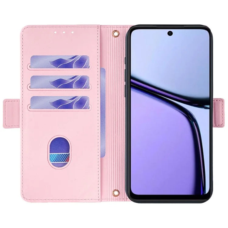For Realme C65 4G Case RFID Blocking Wallet Card Holder Phone Cover with 2 Straps