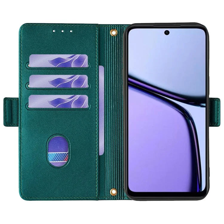 For Realme C65 4G Case RFID Blocking Wallet Card Holder Phone Cover with 2 Straps