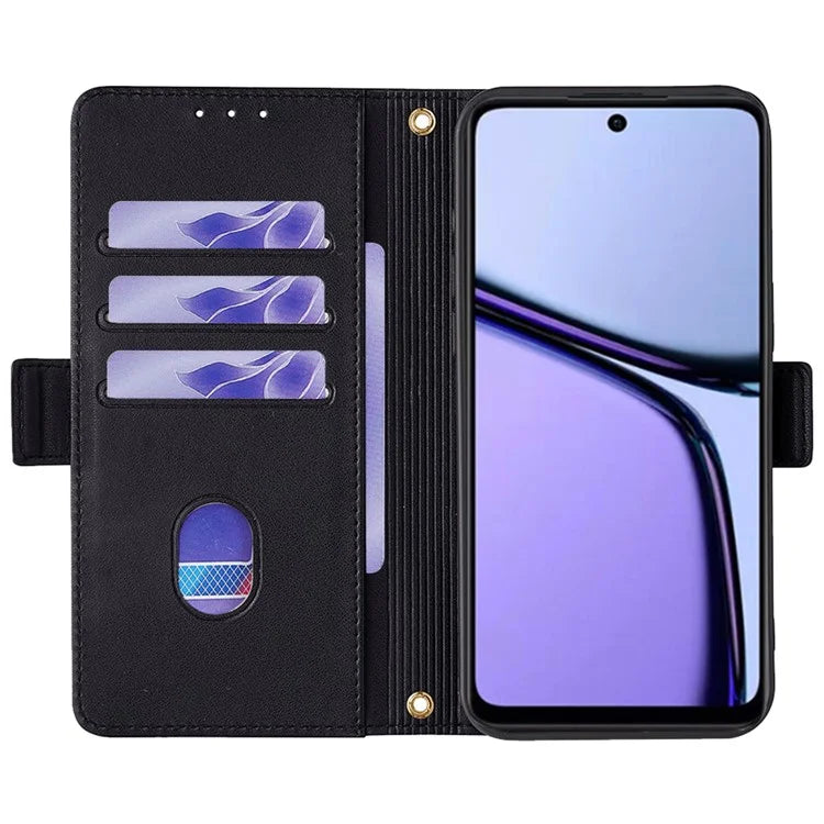 For Realme C65 4G Case RFID Blocking Wallet Card Holder Phone Cover with 2 Straps