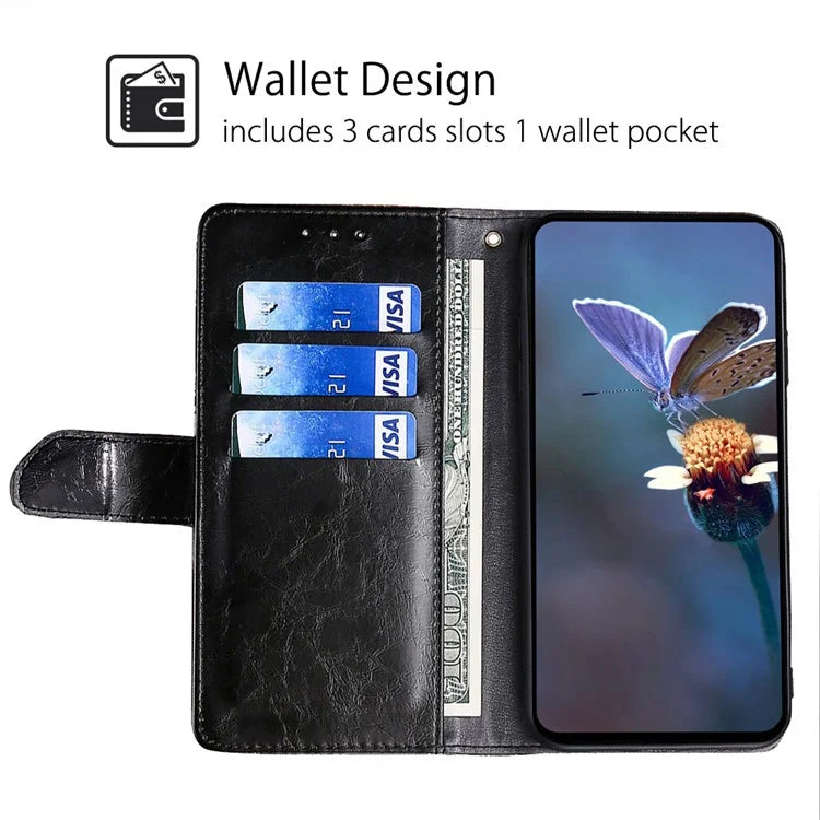 For Xiaomi Redmi Turbo 3 5G / Poco F6 5G Case Wallet Stand Leather Geometric Splicing Phone Cover