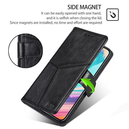 For Xiaomi Redmi Turbo 3 5G / Poco F6 5G Case Wallet Stand Leather Geometric Splicing Phone Cover