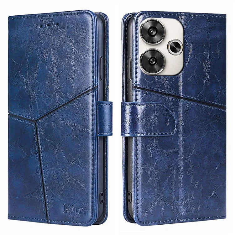 For Xiaomi Redmi Turbo 3 5G / Poco F6 5G Case Wallet Stand Leather Geometric Splicing Phone Cover
