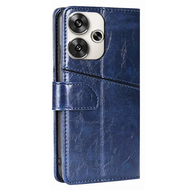 For Xiaomi Redmi Turbo 3 5G / Poco F6 5G Case Wallet Stand Leather Geometric Splicing Phone Cover