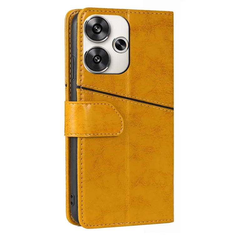 For Xiaomi Redmi Turbo 3 5G / Poco F6 5G Case Wallet Stand Leather Geometric Splicing Phone Cover
