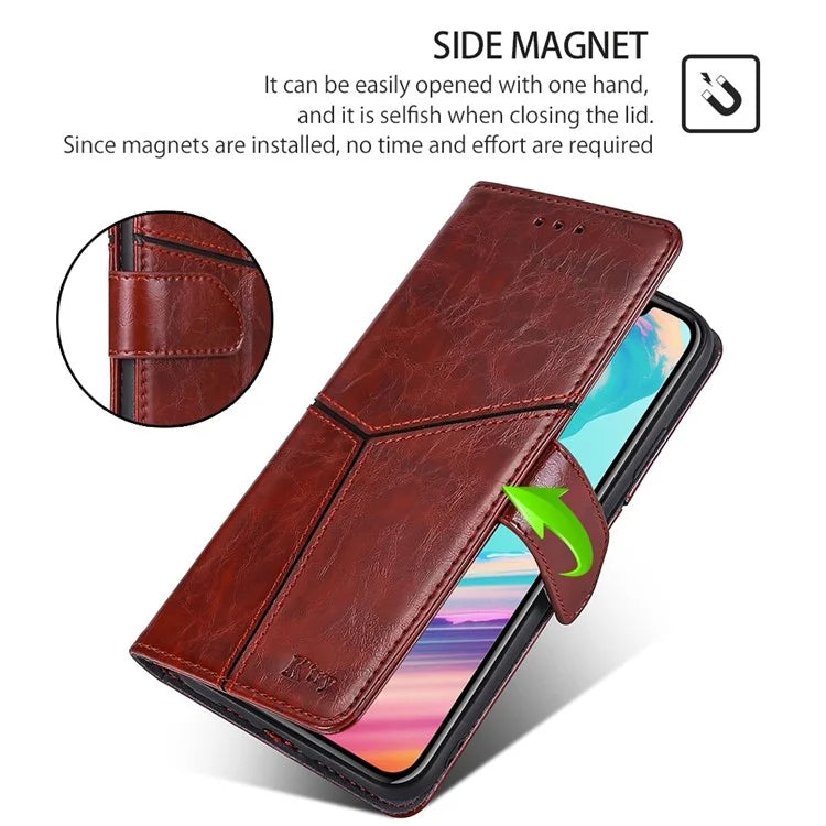 For Xiaomi Redmi Turbo 3 5G / Poco F6 5G Case Wallet Stand Leather Geometric Splicing Phone Cover