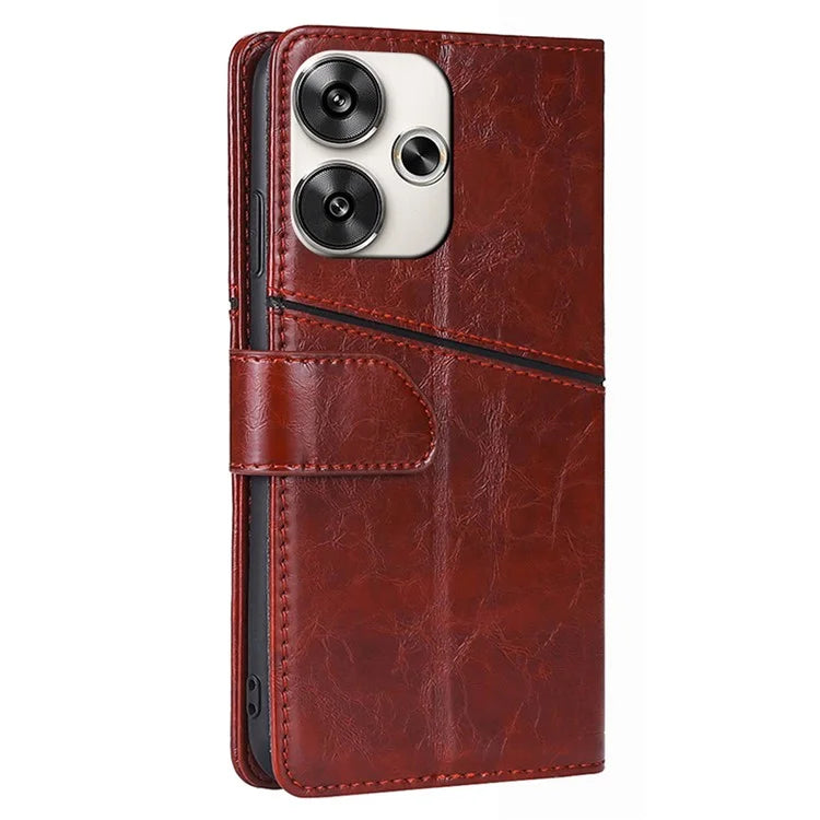 For Xiaomi Redmi Turbo 3 5G / Poco F6 5G Case Wallet Stand Leather Geometric Splicing Phone Cover