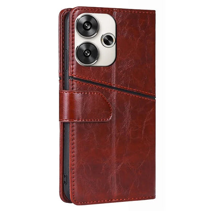 For Xiaomi Redmi Turbo 3 5G / Poco F6 5G Case Wallet Stand Leather Geometric Splicing Phone Cover