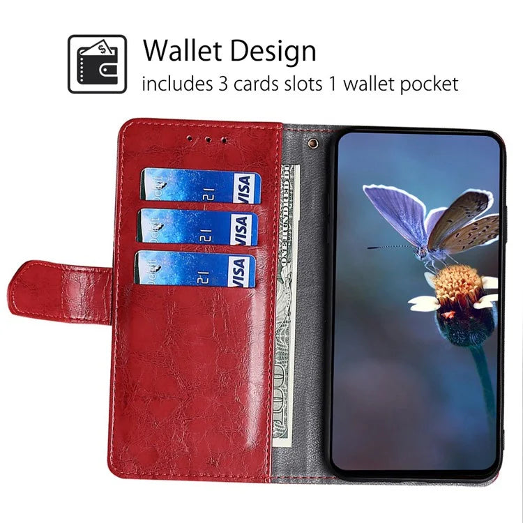 For Xiaomi Redmi Turbo 3 5G / Poco F6 5G Case Wallet Stand Leather Geometric Splicing Phone Cover