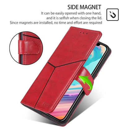 For Xiaomi Redmi Turbo 3 5G / Poco F6 5G Case Wallet Stand Leather Geometric Splicing Phone Cover