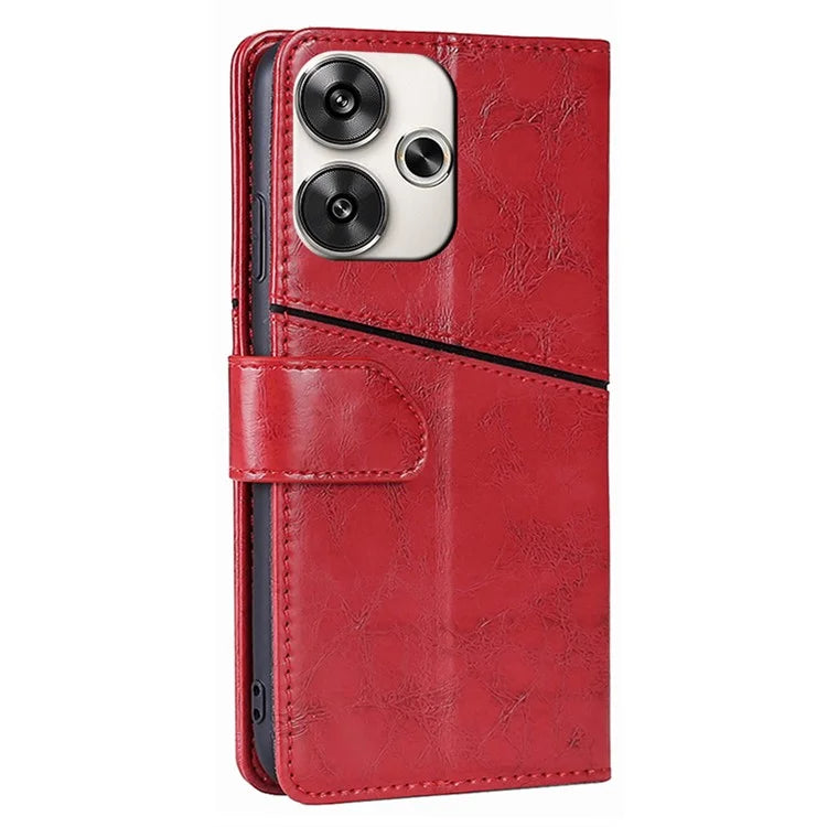 For Xiaomi Redmi Turbo 3 5G / Poco F6 5G Case Wallet Stand Leather Geometric Splicing Phone Cover