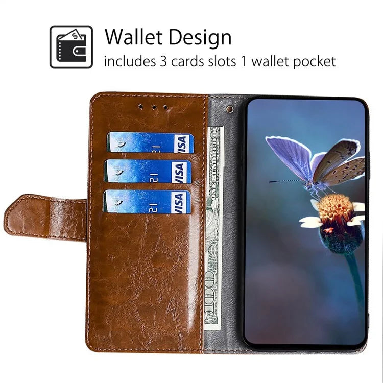 For Xiaomi Redmi Turbo 3 5G / Poco F6 5G Case Wallet Stand Leather Geometric Splicing Phone Cover