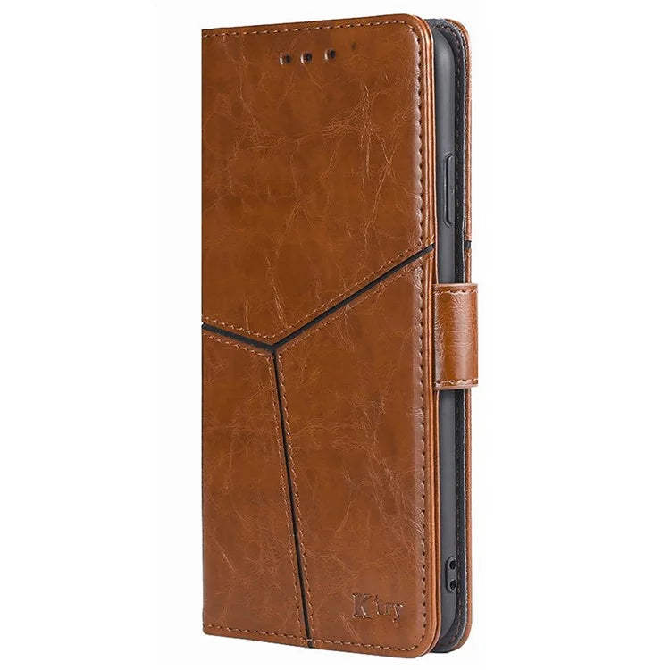 For Xiaomi Redmi Turbo 3 5G / Poco F6 5G Case Wallet Stand Leather Geometric Splicing Phone Cover