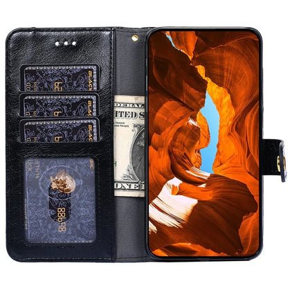 For Xiaomi Redmi Turbo 3 5G / Poco F6 5G Case PU Leather Card Holder Zipper Pocket Phone Cover with Wrist Strap