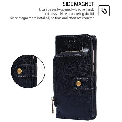For Xiaomi Redmi Turbo 3 5G / Poco F6 5G Case PU Leather Card Holder Zipper Pocket Phone Cover with Wrist Strap