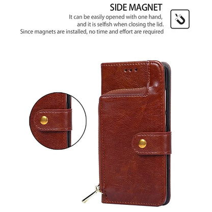 For Xiaomi Redmi Turbo 3 5G / Poco F6 5G Case PU Leather Card Holder Zipper Pocket Phone Cover with Wrist Strap