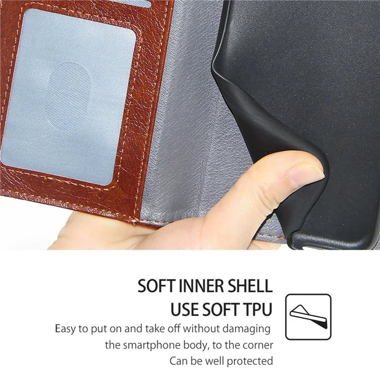 For Xiaomi Redmi Turbo 3 5G / Poco F6 5G Case PU Leather Card Holder Zipper Pocket Phone Cover with Wrist Strap