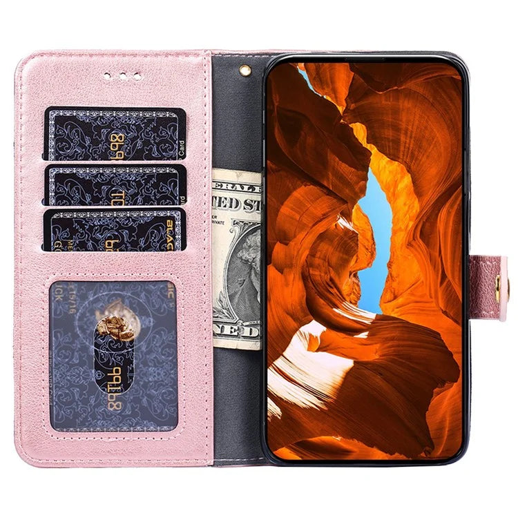 For Xiaomi Redmi Turbo 3 5G / Poco F6 5G Case PU Leather Card Holder Zipper Pocket Phone Cover with Wrist Strap