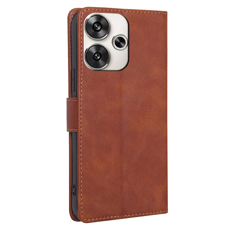 For Xiaomi Redmi Turbo 3 5G / Poco F6 5G Case RFID Blocking Leather Flip Phone Cover Magnetic Clasp