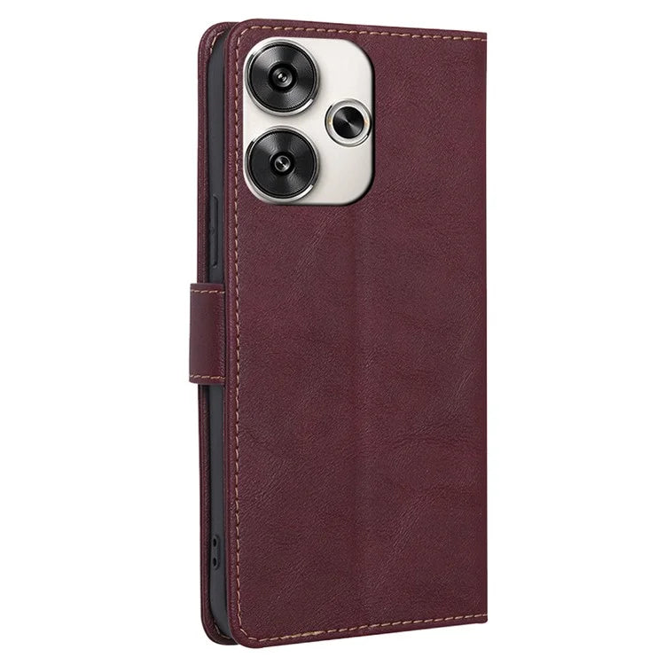 For Xiaomi Redmi Turbo 3 5G / Poco F6 5G Case RFID Blocking Leather Flip Phone Cover Magnetic Clasp