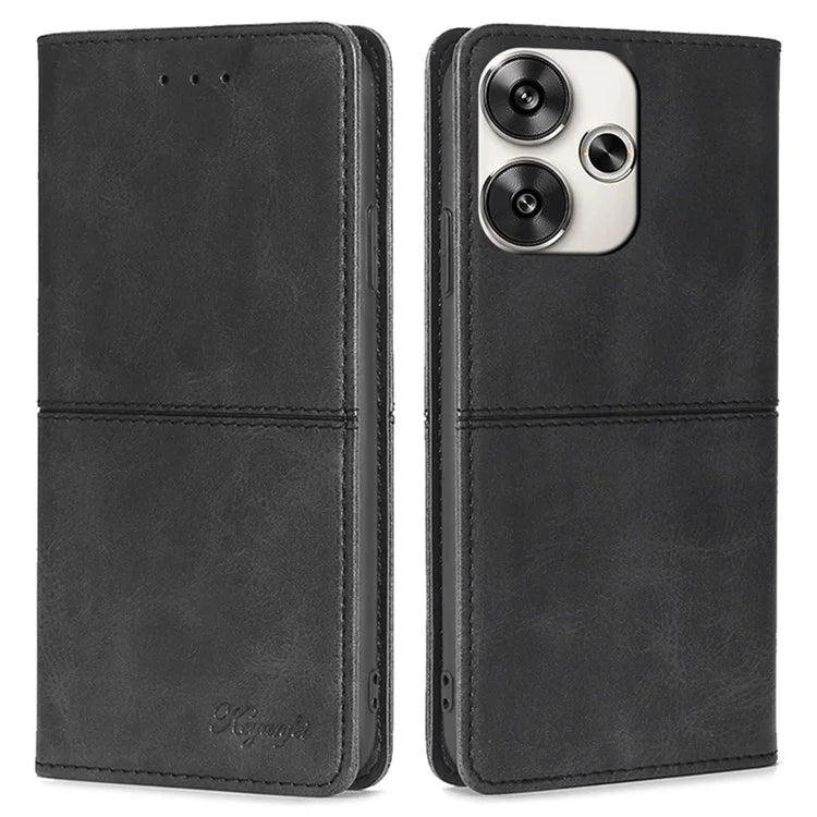 For Xiaomi Redmi Turbo 3 5G / Poco F6 5G Folio Case with Card Slots PU Leather Stand Magnetic Closure Phone Cover