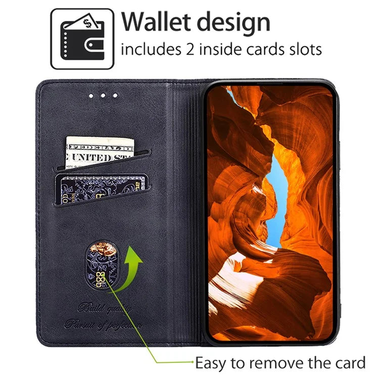 For Xiaomi Redmi Turbo 3 5G / Poco F6 5G Folio Case with Card Slots PU Leather Stand Magnetic Closure Phone Cover