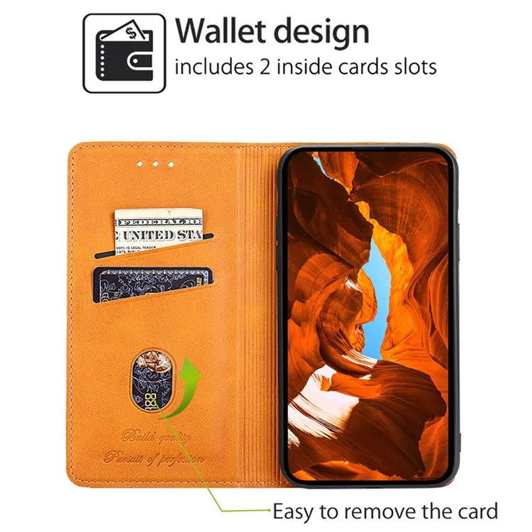 For Xiaomi Redmi Turbo 3 5G / Poco F6 5G Folio Case with Card Slots PU Leather Stand Magnetic Closure Phone Cover