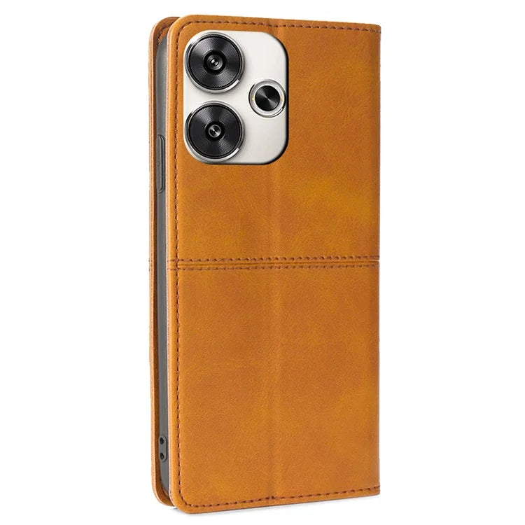 For Xiaomi Redmi Turbo 3 5G / Poco F6 5G Folio Case with Card Slots PU Leather Stand Magnetic Closure Phone Cover