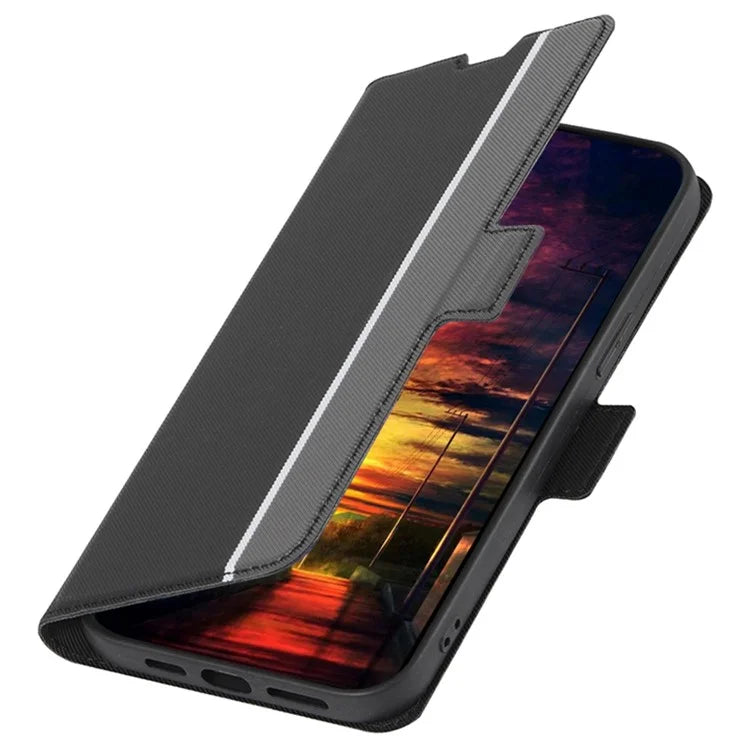 For Xiaomi Redmi Turbo 3 5G / Poco F6 5G Case Card Holder Twill Texture Leather Flip Phone Cover