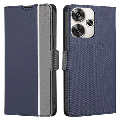 For Xiaomi Redmi Turbo 3 5G / Poco F6 5G Case Card Holder Twill Texture Leather Flip Phone Cover