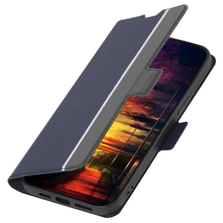 For Xiaomi Redmi Turbo 3 5G / Poco F6 5G Case Card Holder Twill Texture Leather Flip Phone Cover