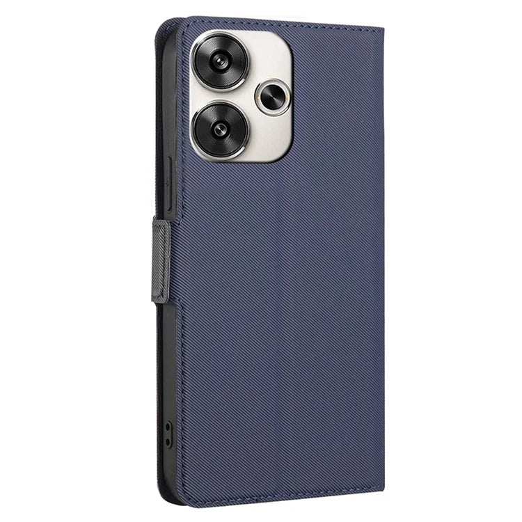 For Xiaomi Redmi Turbo 3 5G / Poco F6 5G Case Card Holder Twill Texture Leather Flip Phone Cover