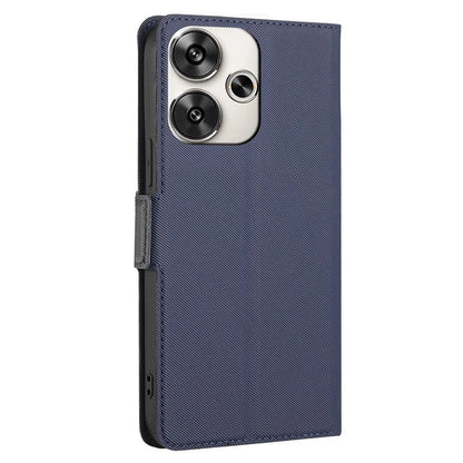 For Xiaomi Redmi Turbo 3 5G / Poco F6 5G Case Card Holder Twill Texture Leather Flip Phone Cover