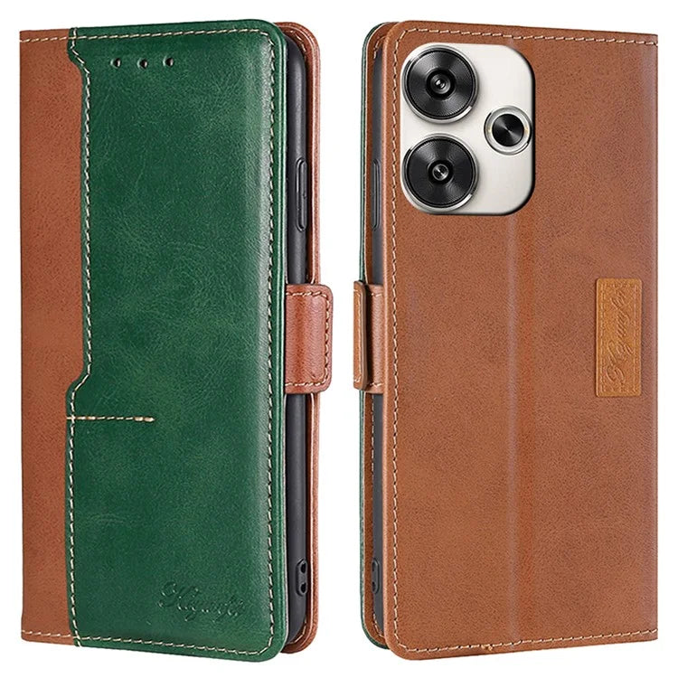 For Xiaomi Redmi Turbo 3 5G / Poco F6 5G Case Color Splicing Leather Drop-Proof Phone Cover with Wallet