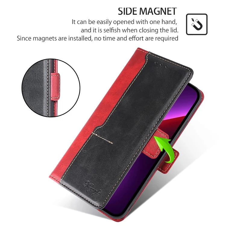 For Xiaomi Redmi Turbo 3 5G / Poco F6 5G Case Color Splicing Leather Drop-Proof Phone Cover with Wallet