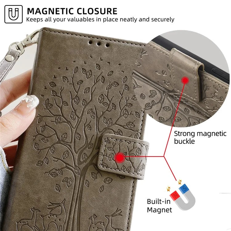 For Xiaomi Redmi Turbo 3 5G / Poco F6 5G Case PU Leather Deer Imprinted Wallet Phone Cover