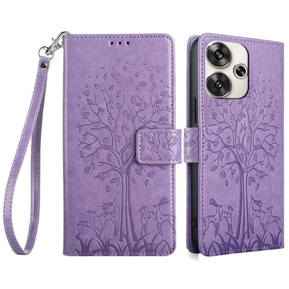 For Xiaomi Redmi Turbo 3 5G / Poco F6 5G Case PU Leather Deer Imprinted Wallet Phone Cover