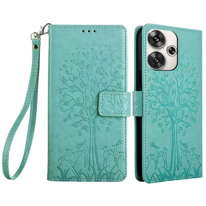 For Xiaomi Redmi Turbo 3 5G / Poco F6 5G Case PU Leather Deer Imprinted Wallet Phone Cover