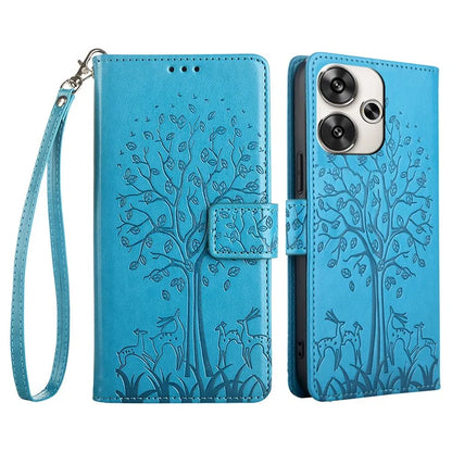 For Xiaomi Redmi Turbo 3 5G / Poco F6 5G Case PU Leather Deer Imprinted Wallet Phone Cover
