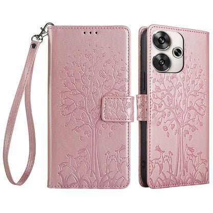For Xiaomi Redmi Turbo 3 5G / Poco F6 5G Case PU Leather Deer Imprinted Wallet Phone Cover