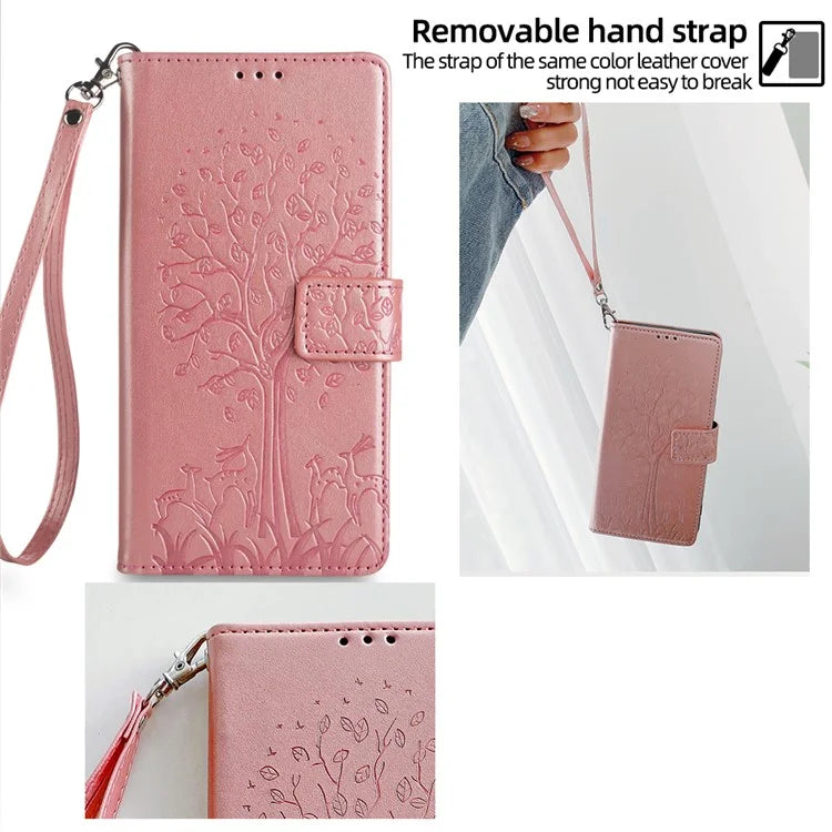 For Xiaomi Redmi Turbo 3 5G / Poco F6 5G Case PU Leather Deer Imprinted Wallet Phone Cover