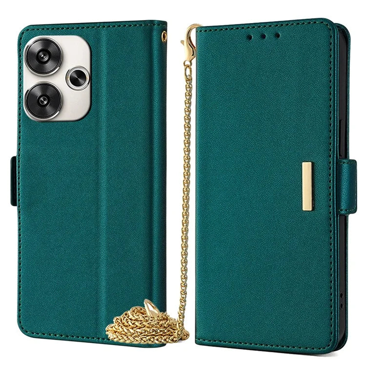 For Xiaomi Redmi Turbo 3 5G / Poco F6 5G Crossbody Case RFID Blocking Wallet PU Leather Folding Stand Phone Cover