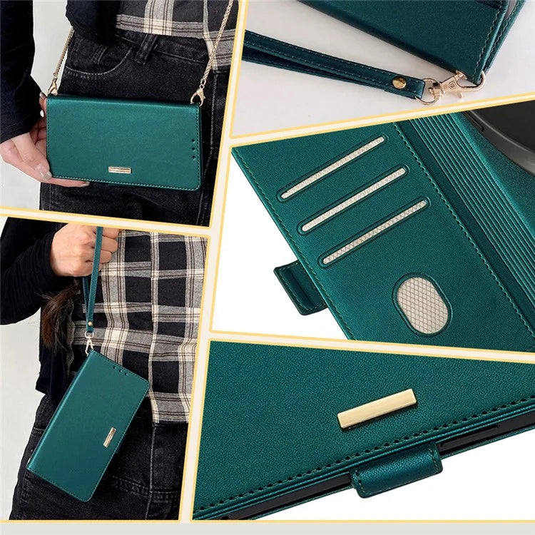 For Xiaomi Redmi Turbo 3 5G / Poco F6 5G Crossbody Case RFID Blocking Wallet PU Leather Folding Stand Phone Cover