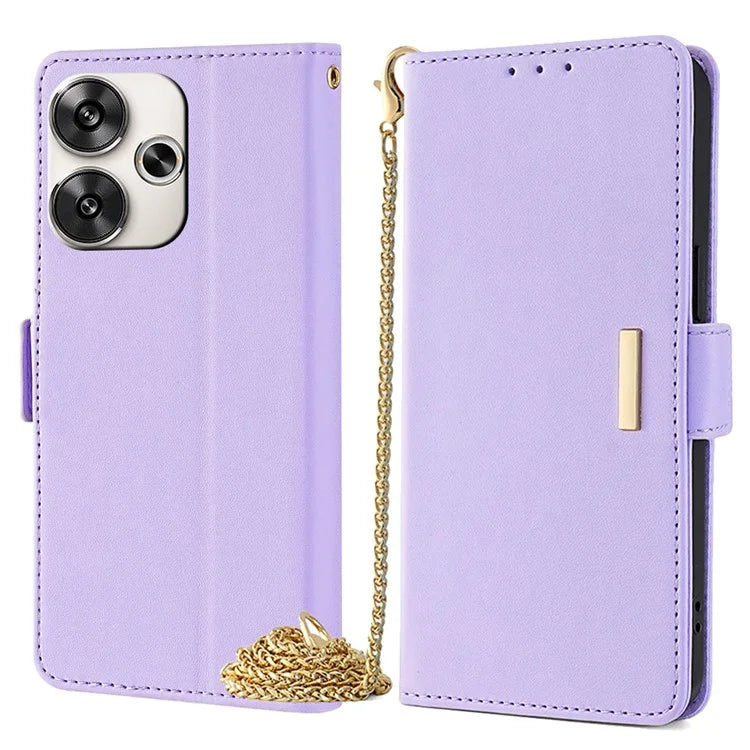 For Xiaomi Redmi Turbo 3 5G / Poco F6 5G Crossbody Case RFID Blocking Wallet PU Leather Folding Stand Phone Cover