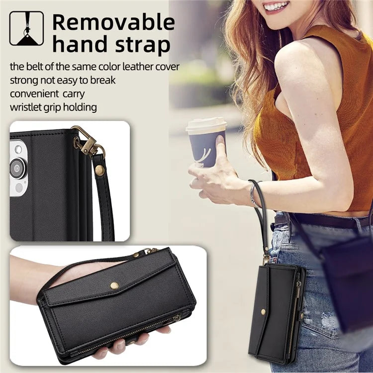For Xiaomi Redmi Turbo 3 5G / Poco F6 5G Phone Case Large Capacity Wallet Leather Stand Protective Cover with 2 Straps